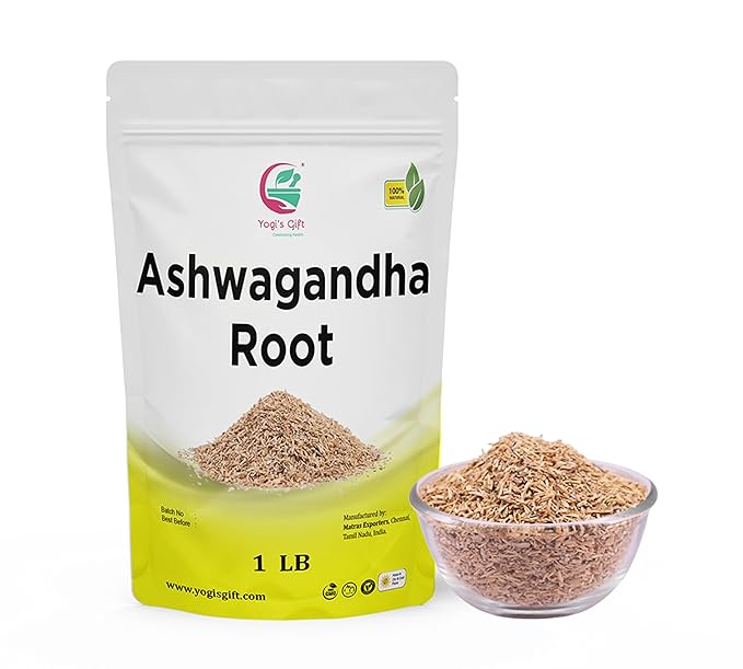 Ashwagandha Root 1lb | Dried Ashwagandha Herb | 100% Naturally Dried | Withania Somnifera | Best Particle Size for Making Tea | by Yogi's Giftยฎ