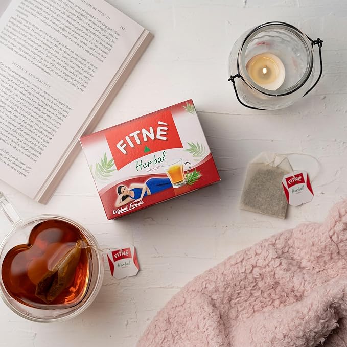 FITNE Original Herbal Tea Senna Infusion Healthy Wellness Beverage Natural Gentle Detox Cleanse No Calories Caffeine Free, 20 Tea Bags