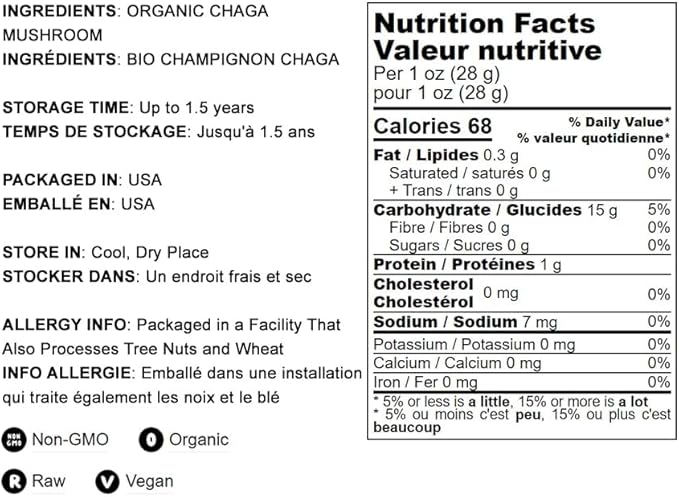 Food to Live Organic Chaga Mushroom Powder, 2.5 Pounds – All Natural Vegan Superfood for Immunity and Holistic Wellness. Rich in Antioxidants and Nutrient-Packed. Non-GMO. 100% Pure. Kosher