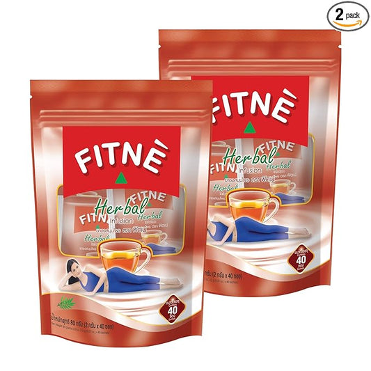 FITNE Original Herbal Tea Senna Infusion Healthy Wellness Beverage Natural Gentle Detox Cleanse No Calories Caffeine Free, 80 Tea Bags