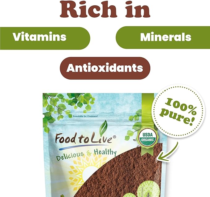 Food to Live Organic Chaga Mushroom Powder, 1 Pound – All Natural Vegan Superfood for Immunity and Holistic Wellness. Rich in Antioxidants and Nutrient-Packed. Non-GMO. 100% Pure. Kosher