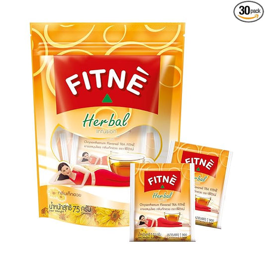 FITNE Chrysanthemum Herbal Tea Senna Infusion Smooth Mild Soothing Beverage Natural Gentle Detox Cleanse No Calories Caffeine Free, 30 Tea Bags