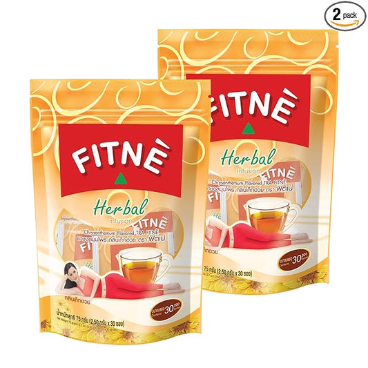 FITNE Chrysanthemum Herbal Tea Senna Infusion Smooth Mild Soothing Beverage Natural Gentle Detox Cleanse No Calories Caffeine Free, 60 Tea Bags